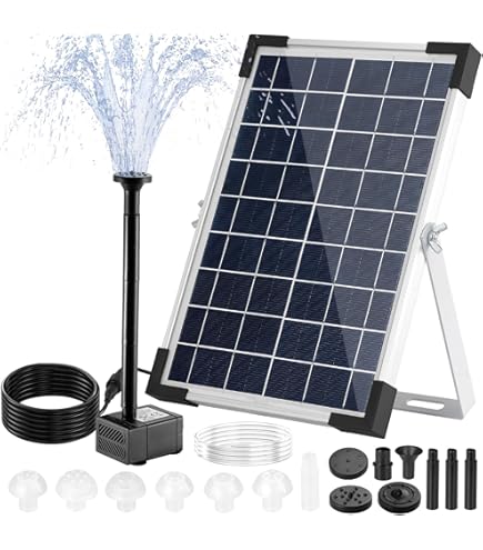 Syrisora ​​50W Waterpomp op Zonne-energie, Zonnepaneelset, 24 Uur per Dag Gebruik, Zonnepaneel, Waterfonteinpompset met Schakelaaraanpassing voor Vissentanks voor Het Baden van