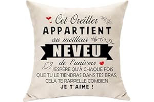 Hasodeo Neveu Cadeau Original Housse de Coussin Décoration - Le Meilleure Neveu de l'univers Cadeaux pour Neveu Anniversaire Remise des Diplômes Fiançailles Nouvelle Année (Neveu)