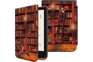 Fintie Funda Compatible con Pocketbook Touch HD 3/Touch Lux 4/Basic Lux 2/Color (2020) e-Book Reader de 6"- Súper Delgada y Ligera Carcasa con Auto-Reposo/Activación, Biblioteca