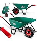 Carriola Fuxtec FX-WB5260 – Capacità 60 L, Carico Max 80 Kg, Ruota Pneumatica Da 32 Cm, Vasca In Acciaio Zincato