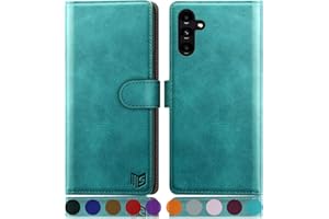 SUANPOT Funda para Samsung Galaxy A54 5G con Tapa 【Bloqueo RFID】de Cuero PU Cierre Magnético，Soporte Plegable，Ranura para Tarjeta Cover para Samsung Galaxy A54 Case Azul Verde