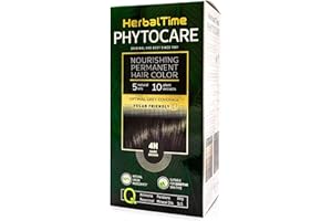 Herbal Time Phytocare Tinte Permanente | Sin Amoniaco, Sin Parabenos | Tinte Natural Pelo Profesional | Kit Tinte de Pelo | Nutre y Protege Tu Cabello | Color Marrón Oscuro 4N