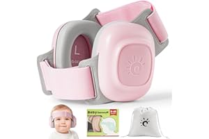 BOENFU Baby Ear Defenders, Noise Reduction Earmuffs for 0-48 Months,SNR 27dB, Soft Earpads,Adjustable Headband,Comfortable Toddler Headphones Against Hearing Damage Improves Sleep,Travel Essentials