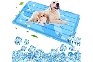 Aisuowa Tappetino refrigerante per cani e gatti con gel atossico, per cani, rinfrescante, antigraffio, durevole, per il raffreddamento degli animali (Blu, 50 * 90cm)