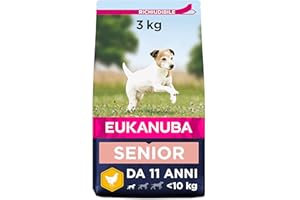 Eukanuba Cibo Secco per Cani per la Cura dei Cani Anziani di Taglia Piccola, Ricco di Pollo Fresco, 3 kg
