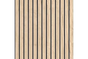 BELGRAVIA DECOR Panacea Wood Slats Wallpaper Light Oak - Beige/Black - Belgravia 1158