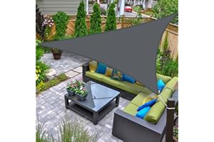 AXT SHADE Voile d'ombrage Imperméable Triangulaire 3,6x3,6x3,6m Toile Ombrage UV Protection pour Terrasse Jardin Extérieur-Gris Anthracite