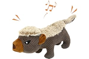 IOKHEIRA Giocattoli per Cani, Giochi con squeak interattivo per Cani, Robusto Cane Giocattolo masticabile con Materiale di Cotone e Carta stropicciata (Marrone scuro, Tasso)