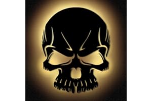 ‎NAMOFACTUR Led Totenkopf Skull Wand Deko Dekoration I Mit Edelstahl Wandhalter I Batteriebetrieb