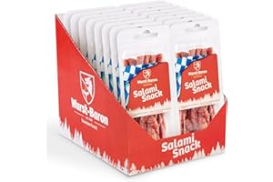 ‎ROHWURST BREU WURSTBARON® - Salami Mini Zöpfchen - Original Wurst Snack Zöpfe aus Bayern - Karton mit 16x 50g (800g) - Snackbox Sticks Zöpferl