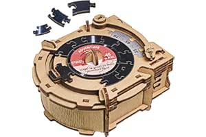 iDventure Cluepuzzle Tocadiscos - Rompecabezas Jigsaw y Juego de Escape Room - Caja Misteriosa y Puzzle 3D de Madera - Regalos Originales - Caja Secreta Japonesa