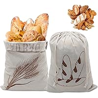 Sacchetti Per Pane In Lino - Set Di 3, 40x30 Cm, Ecologici E Riutilizzabili - Foto 2
