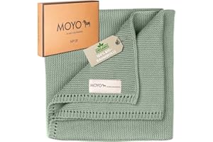 ‎MOYO MOYO Babydecke Behutsamer Aventurin I 75x100cm I Atmungsaktive Kuscheldecke aus 100% GOTS-Bio-Baumwolle I Weiche Baby-Bettdecke für Junge & Mädchen I Baumwolldecke Geburt