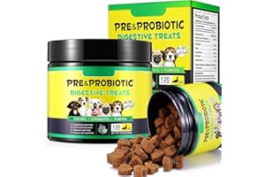 BIEYOC Probióticos para Perros, Probióticos para Perros para Perros Enzimas Digestivas, Salud Intestinal, Picazón en la Piel, Alergias, Sistema Inmunológico y Apoyos para la Salud en General, 120 Chews