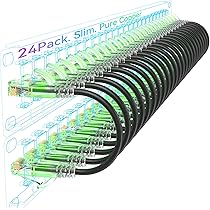 Cat6a Patchkabels, dun, 0,20 m (24 stuks), flexibele Cat6 Ethernet Cat6a Patchkabels, dun, 0,20 m (24 stuks), flexibele Cat6 Ethernet