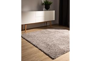 ‎BENUTA benuta Basic Dywan salon z wysokim włosem Sohari - Taupe 160x160 cm - Minimalistyczny - Antypoślizgowy - Miękki pralny - Sypialnia, przedpokój, jadalnia - Ogrzewanie podłogowe