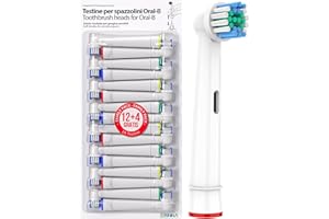 SERININA 16 Testine per Oral-b Spazzolino Elettrico, Ricambi Testina Spazzolini Elettrici con Setole Morbide - PACK CONVENIENZA 12+4 TESTINE