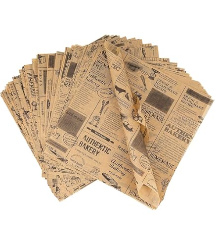 Lot De 200 Feuilles De Papier Sulfurisé Résistant à L'huile, Aspect Journal, 30 X 20 Cm, Papier Sulfurisé Pour Pain Au Beurre, Fromage Et Frites