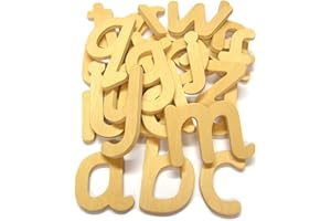 Major Brushes Lettres en bois minuscules - Lot de 26