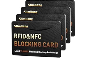 SLIMLIANG 4 Pack RFID Blocking Card, Smart Slim Design Perfectly fits in Wallet/Purse, gold, slim, Rfid Card