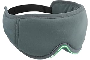 Maschera per dormire in cotone di bambù MUSICOZY - Maschera per occhi ultra morbida e regolabile per chi dorme di lato, maschera per dormire 100% oscurante per uomini e donne