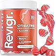 Revigr, Max 5000mg, 90 Creatine Monohydrate Gummies, Added 500mg BCAAs + 500mg L-Carnitine, Vegan & Sugar-Free, Premium Pre-Workout, Gym Supplement (1 Month Supply) (Strawberry Burst)