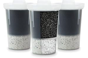 Santevia MINA Alkaline Water Filter Value Pack | 3-Pack At Home Water Pitcher Filter Adds Minerals and Makes Alkaline Water | Chlorine and Lead Water Filter| Made In North America
