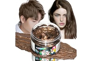 RUIBAVYA Cire Colorante Cheveux Marron Coloration Temporaire Cheveux pour Hommes et Femmes Cire Colorante Lavable DIY Gel Colorant Cheveux pour Halloween FêTes de NoëL Cosplay