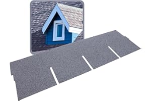 DAPRONA Bardeaux de toit rectangle 1m x 32cm, 20 pièces bardeaux de bitume gris pour abri de jardin, abri voiture, nichoir