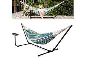 ‎VITA5 Vita5 Hängematte mit Gestell, Hängematten Outdoor 2 Personen mit Tragetasche, für Garten Pool, Balkon, und Terrasse, Indoor Tragbare Doppelhängematte Ständer, 200kg Belastbarkeit