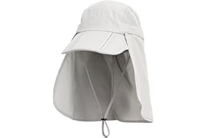 WANYING Unisexo Safari Cap con Protector de Cuello Anti UV Abatible Gorra de Béisbol para Acampar al Aire Libre