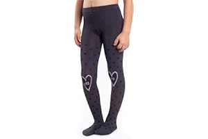 NOQ Collant coprenti da ragazza, con cuori sì/no 120 denari, per danza, ginnastica, scuola, fantasia, asilo nido