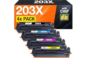 203X Toner kompatibel med HP Color LaserJet Pro MFP M281fdw M254dw M281fdn M280nw M254nw ersätter HP 203X 203A – (4x tonerkas