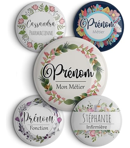 TESSTSY 30 Badges Personnalisables Transparents 60mm avec Épingle