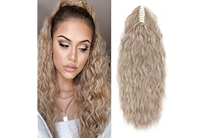 SEGO Coda di Cavallo Extension con Clip Pinza 60cm Capelli Ricci Ponytail Extensions Parrucchino Fascia Uncia Posticci Donna 165g - Biondo Sabbia mix Biondo Chiarissimo