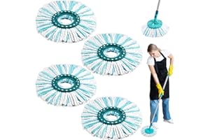 BGIUSQF 4 Pièces Serpillere Microfibre, Têtes de Rechange Mop, Recharge Balai, Serpillere Recharge Kit, Forte Absorption d'eau, Utilisation Humide et Sèche, pour Leifheit Clean Twist Disc Mop Ergo