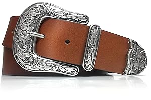 almela - Ceinture cowboy - Femme et homme - Boucle mode Western - Cuir Veritable Bovin - 4 cm - 40 mm - Country - Vintage - Retro - Rodeo - Cowgirl Belt