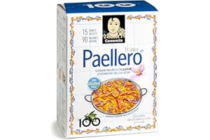 Carmencita Paella Seasoning Mix - Traditional Spanish Rice Spices Blend for Paella & Rice Dishes, A Blend of Saffron, Garlic, Paprika, Pepper, Salt, and Cloves - 15 Sachets, 90 Servings