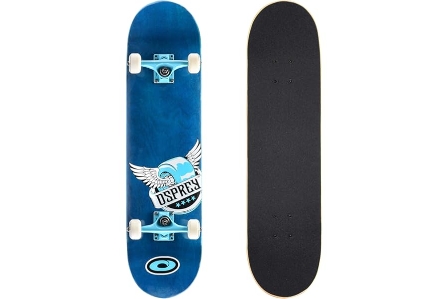 Osprey Complete Skateboard, 31" Double Kick Skateboard for Kids and Adults, Concave Deck, Includes Grip Tape, Deck and Wheels, Pride, Multiple Designs