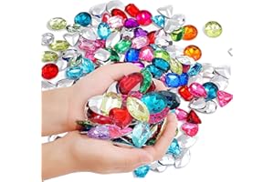 RICHNESS Pirate Treasure Jewels Jumbo Bling Diamonds Multi-Colored Treasure for Pirate Party Pack of 80pcs
