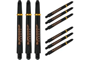 Harrows Supergrip kolguldskaft, ökat aerodynamiskt flöde, dartaxlar, 3 axlar per paket, 3 paket ingår (totalt 9 skaft)