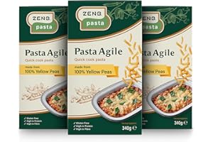 ZENB Quick Cook Pasta - Gluten Free & Vegan Friendly - Cook on the Hob, Microwave or Stir into Soup! 21g Protein Per 100g (3 Pack | 340g Each)