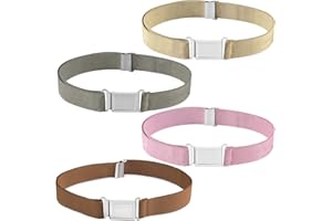 Buyless Fashion Cinturón niño elástico ajustable con hebilla magnética - pack 4