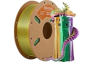 ERYONE Tri Color Silk PLA Filament 1.75mm, 3D Printer Filament PLA +/-0.03mm 1KG/Spool, Silk Dark Gr¨¹n Lila Gelb