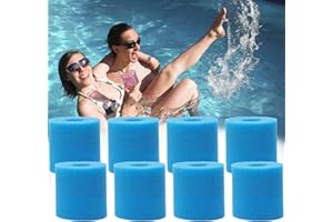 XVOYDT Lot de 8 éponges filtrantes pour Piscine Intex Type H - Réutilisables et lavables - en Mousse - Lavable - pour Spa filtrantes