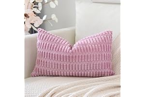 Artscope Juego de 1 Fundas de Cojines Decorativas Cuadradas de Pana 30 x 50 cm para Decoración del Hogar Sofá Dormitorio Coche 12x20 Lila