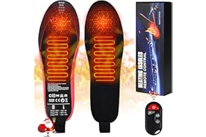 HYLQUP Beheizbare Einlegesohlen Mit Fernbedieung Kann Zugeschnitten Werden Beheizbare Sohlen mit Akku 3 Stufen Einstellbare Temperatur USB Wiederaufladbar Fußwärmer für Mann Frau Skifahren Angeln (35-40)