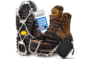 ALPEN BEARS Crampons de qualité supérieure pour chaussures de montagne avec 19 crampons en acier inoxydable - Pour la neige et la glace - Crampons d'hiver pour chaussures - Chaînes de chaussures pour la randonnée - Grödel pics à glace