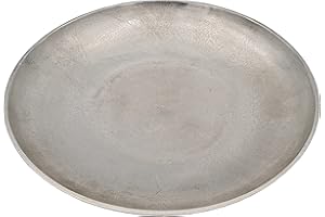 Meinposten Dekoschale MILA silber Metall Schale Deko Teller Kerzenschale Ø 38 cm