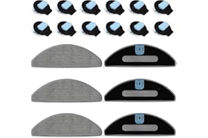 NIXOOT Zestaw uzupełniający do iRobot Roomba Combo i8+ / i8 / Combo J5 / Combo J5 / Combo i5 / Combo i5 / Combo i5+ automatyczny robot odkurzający, ściereczki z mikrofibry do mycia (6 podkładek + 12